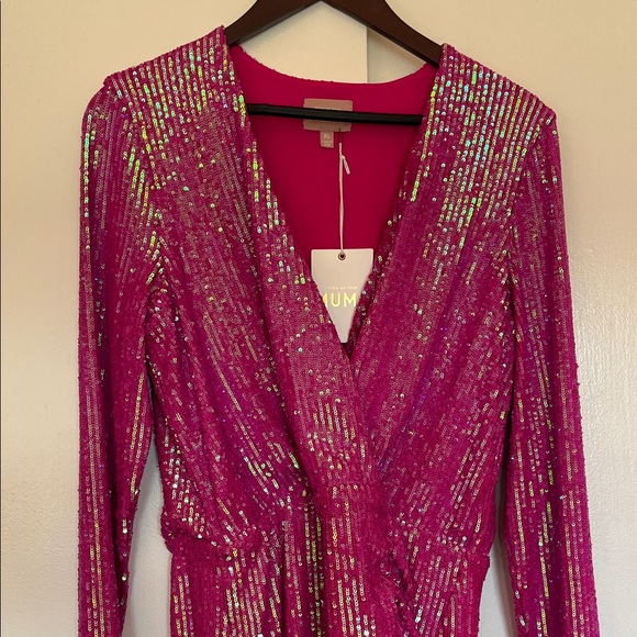 Show Me Your MuMu Pink Sequin Long Sleeve Dress - Picture 2 of 7